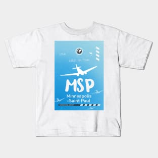 MSP Minneapolis Saint Paul airport tag Kids T-Shirt